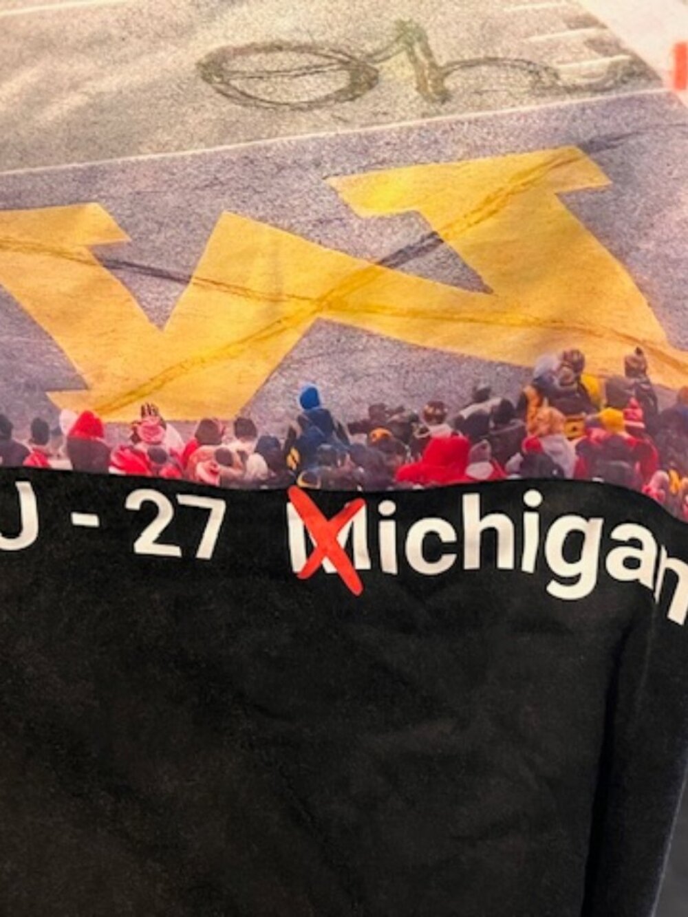 OSU 27   MICHIGAN -9  BLACK T SHIRT  XL